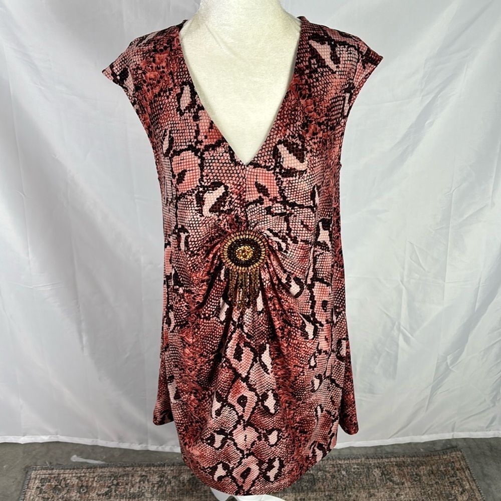 Rancho Estancia Snakeskin Tunic Blouse